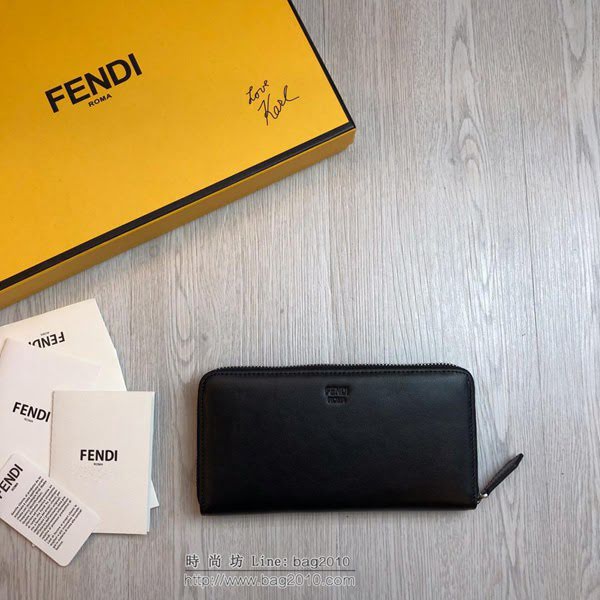 FENDI拉鏈錢包 19年春夏季最新手包 小摔牛皮 芬迪長錢包  fdz2137